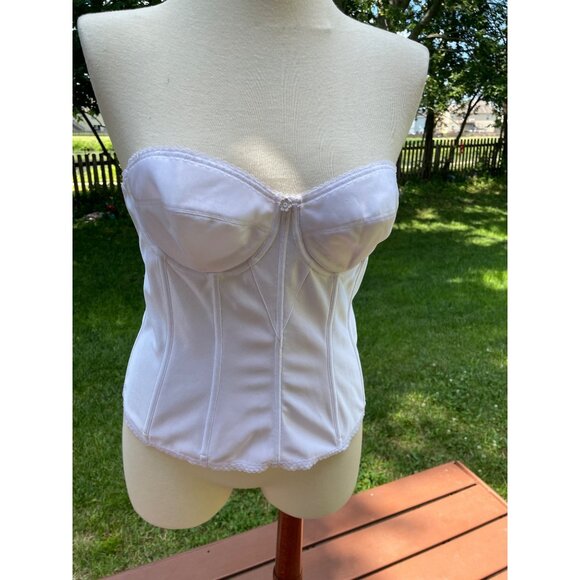 Dominique White Strapless Bustier Corset Size 36C Made In Vietnam - Picture 1 of 8